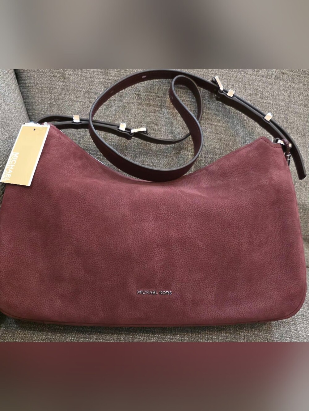 Michael Kors Suede Nolita Medium Nubuck Shoulder Bag